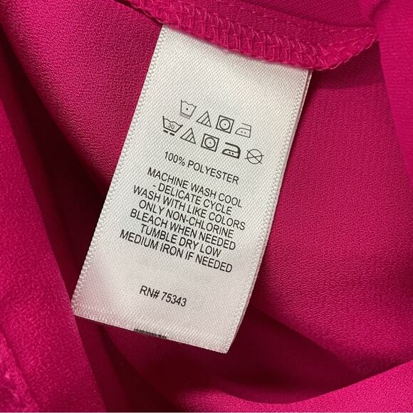 Adrienne Vittadini Shift Dress Women's Size M Fuchsia Mini Sleeveless Party Date - Picture 4 of 6